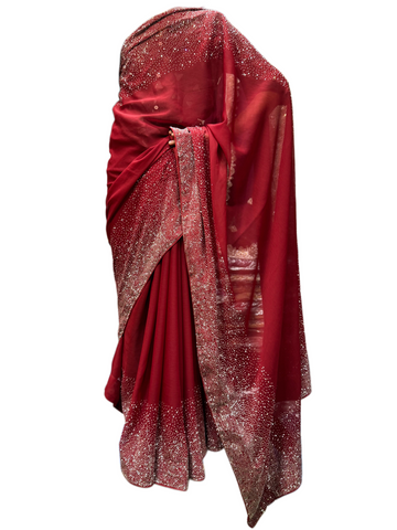Choksi Border Chiffon Rhinestone Saree