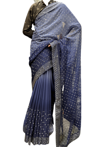 Chiffon Double Shade Rhinestone Saree